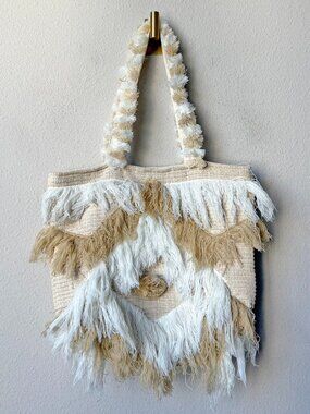 America & Beyond Boho Fringe Tote Bag